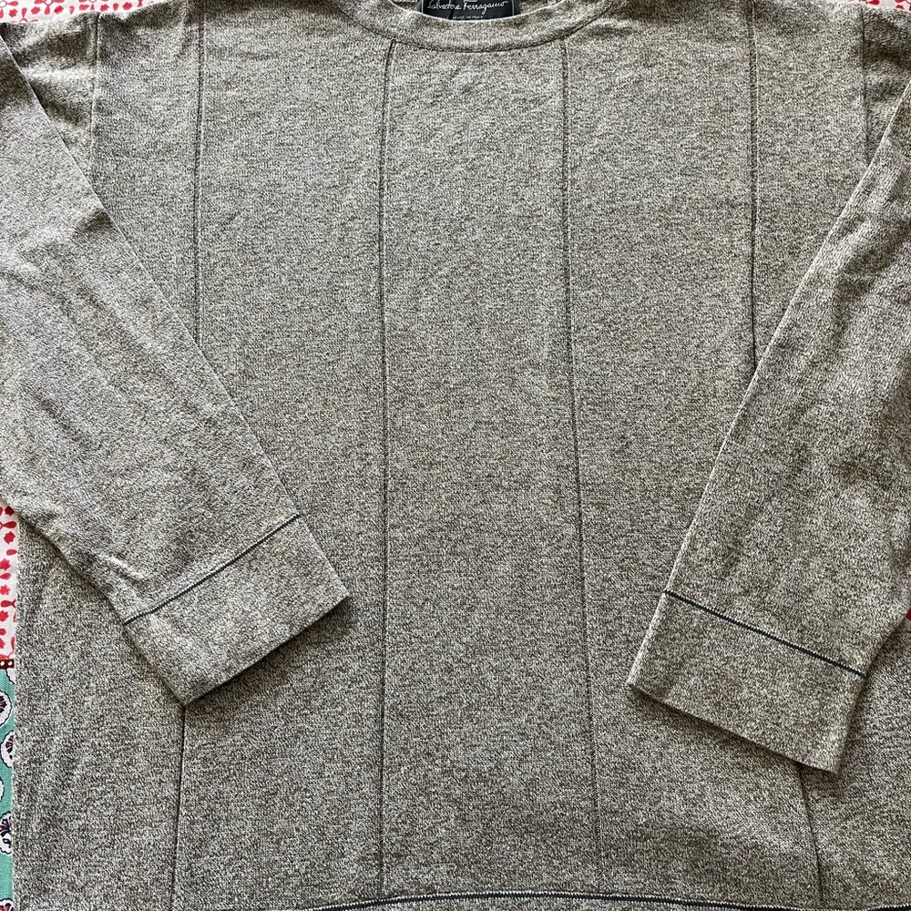 Salvatore Ferragamo Taupe Crewneck Sweater